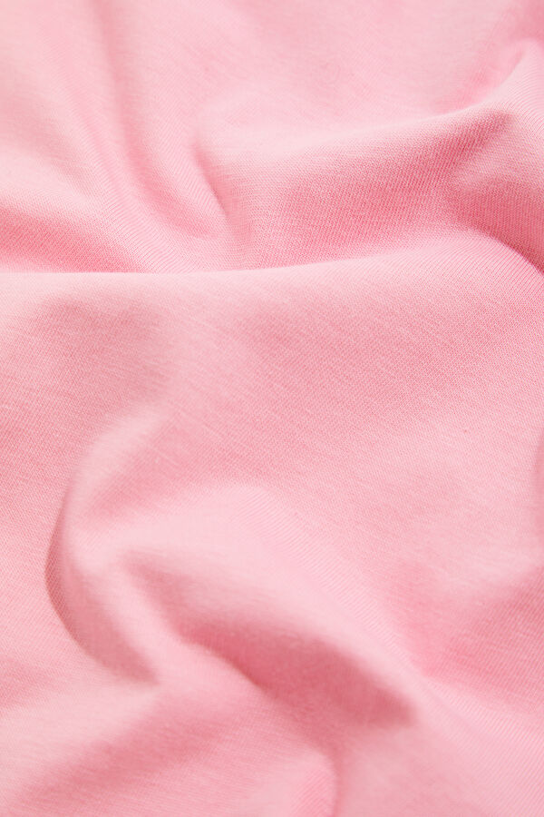 Pembe O Yaka Baskılı Kadın T-Shirt 5
