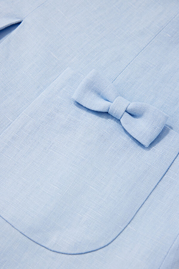 Light Blue Linen Women's Vest 7