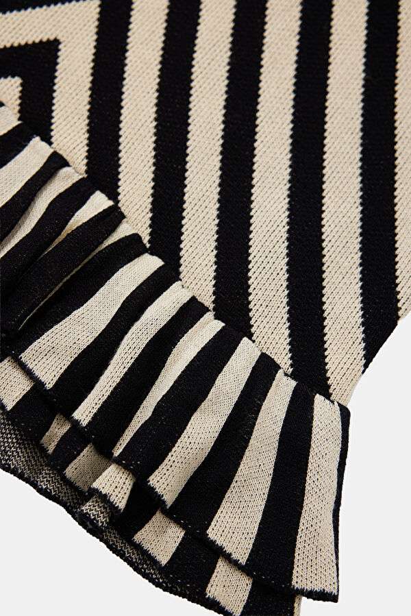 Cream Striped Midi Women's Dress 6