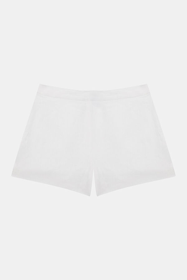 White Linen Women's Shorts 4