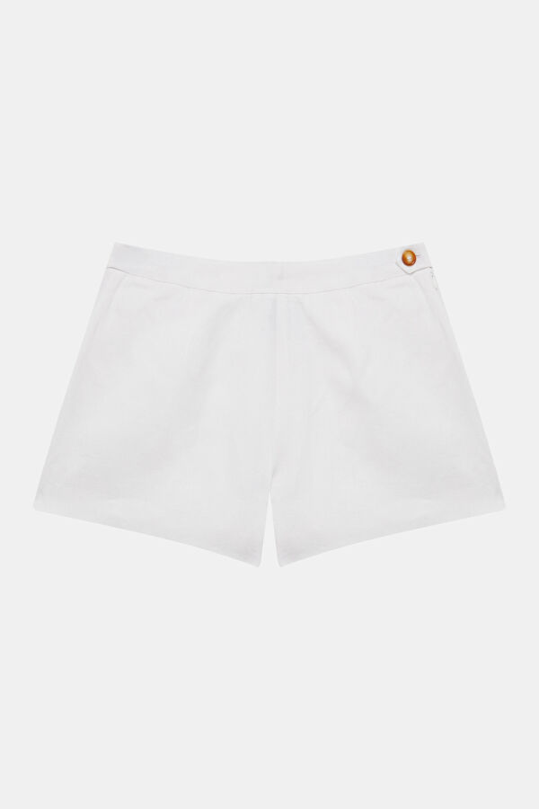 White Linen Women's Shorts 5