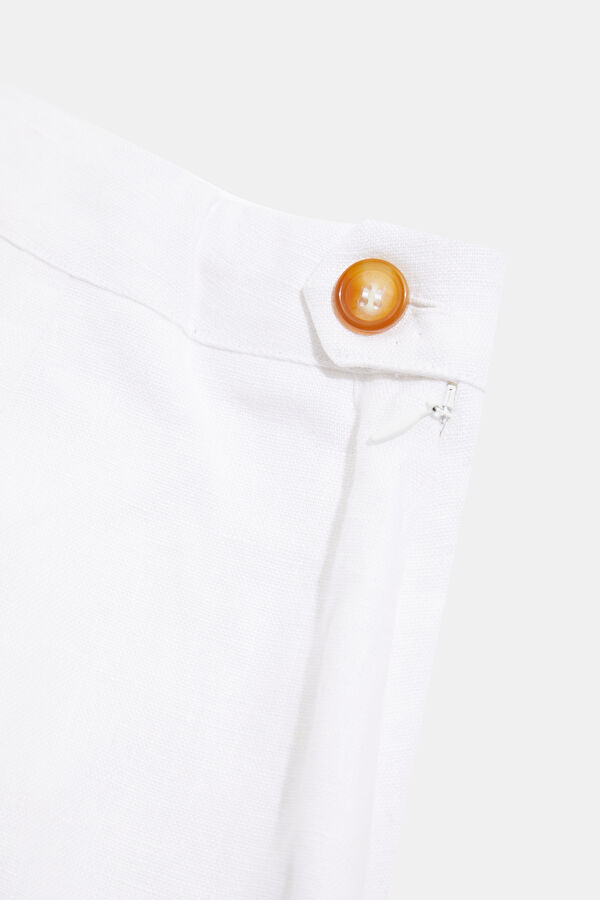 White Linen Women's Shorts 6