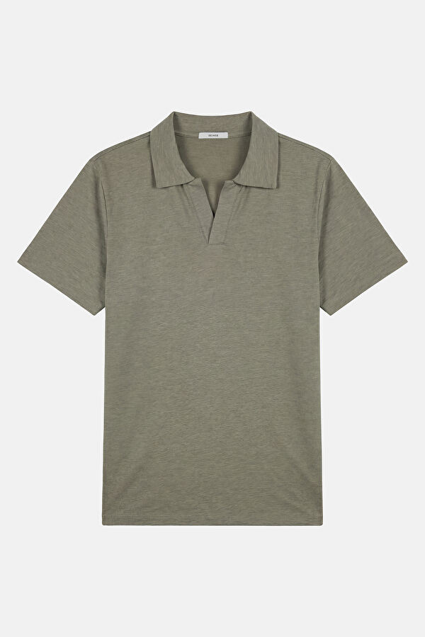 Relax Fit Light Green Polo Collar Men's T-Shirt