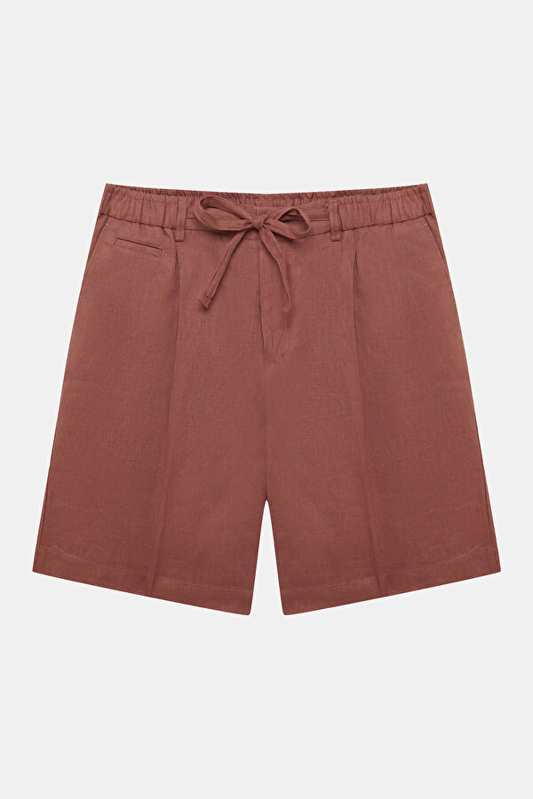 Salmon Linen Men's Shorts