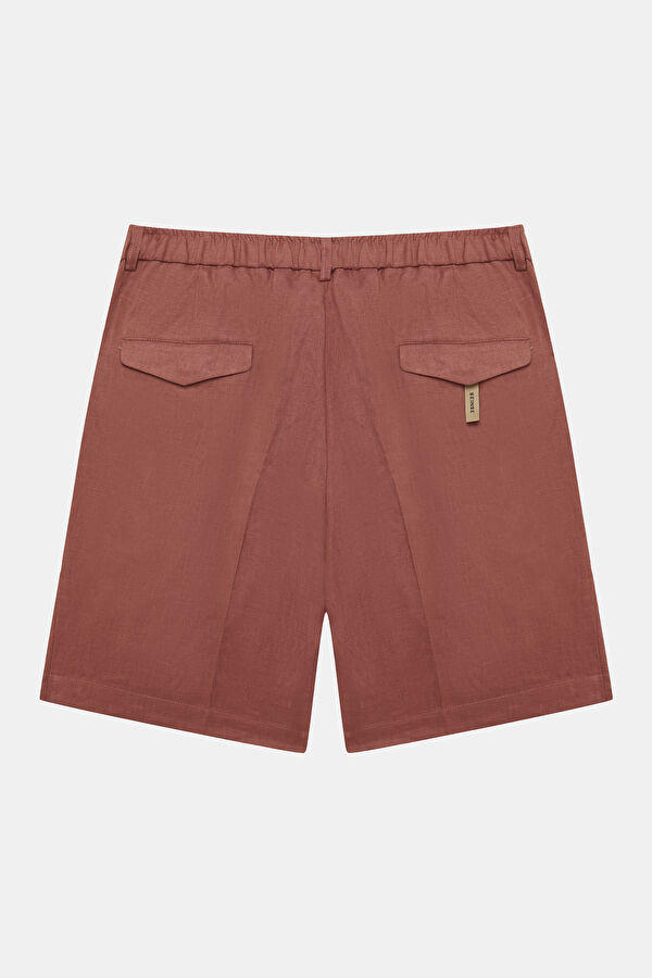 Salmon Linen Men's Shorts 2