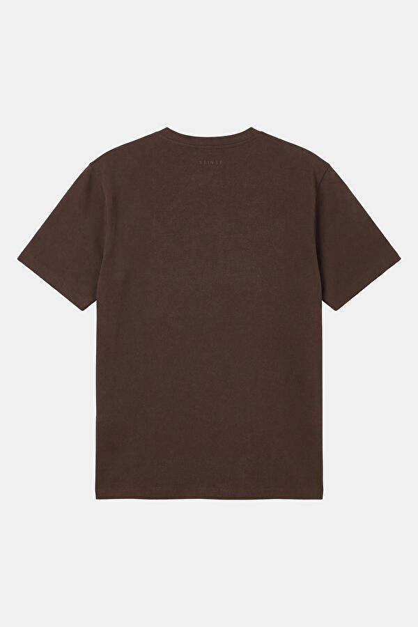 Relax Fit Brown Crew Neck Men's T-Shirt 2