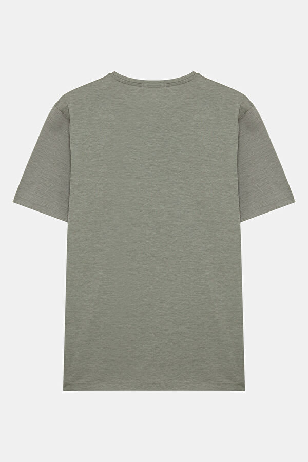 Relax Kalıp Açık Yeşil Bisiklet Yaka Erkek T-Shirt 2