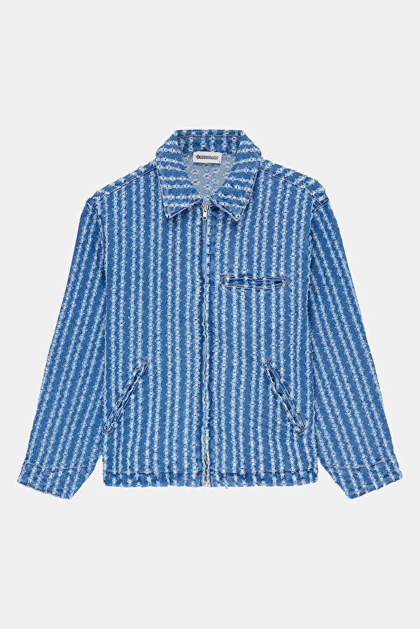 Blue Buttoned Women's Jacket 4