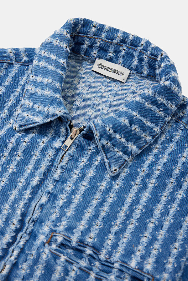 Blue Buttoned Women's Jacket 6