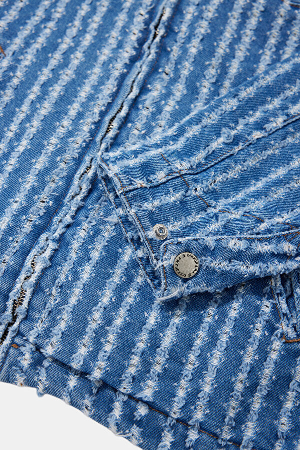 Blue Buttoned Women's Jacket 7