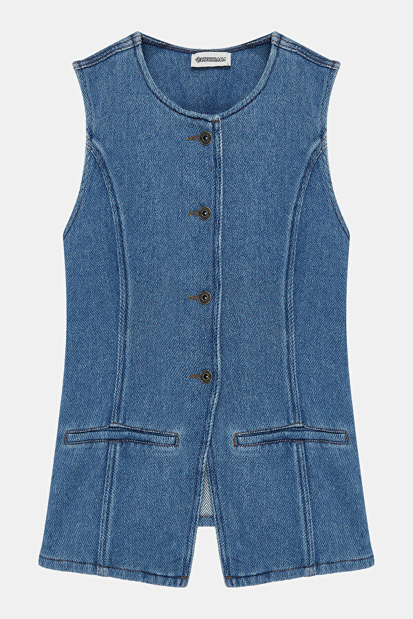 Blue Sleeveless Women's Blouse 4