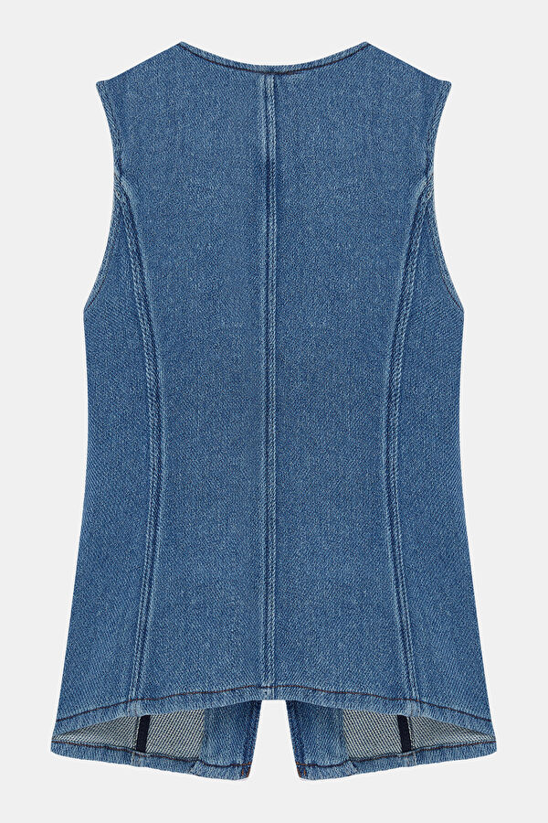 Blue Sleeveless Women's Blouse 5