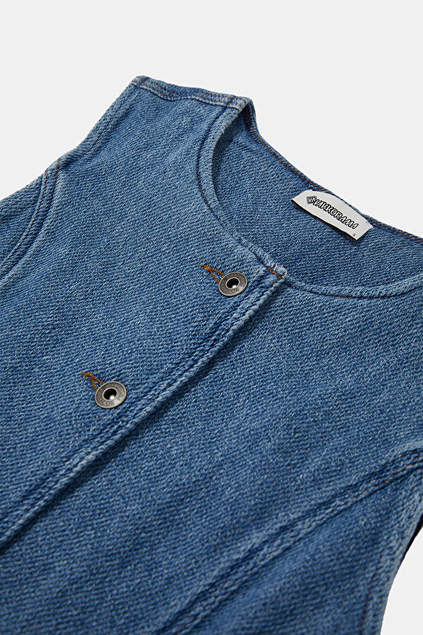 Blue Sleeveless Women's Blouse 6