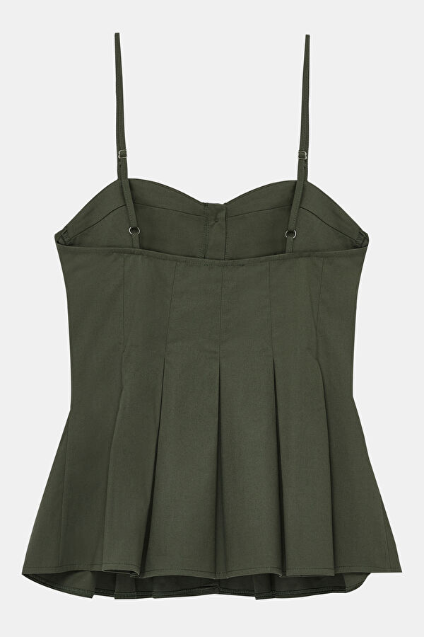 Khaki Strappy Women's Blouse 5