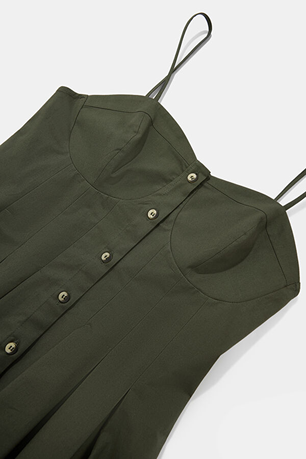 Khaki Strappy Women's Blouse 6