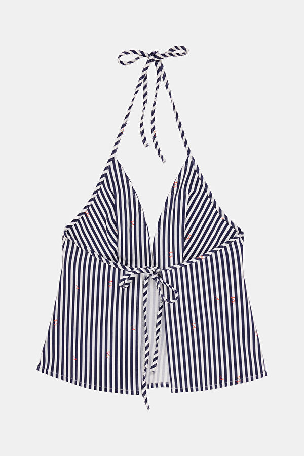 Navy Striped Strappy Women's Blouse 2