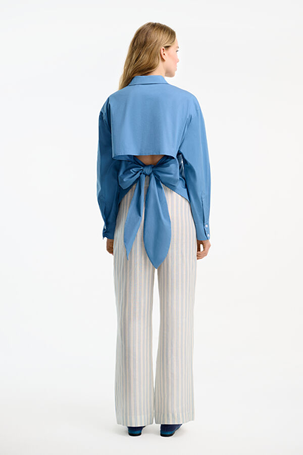 Blue Striped Women's Shirt 2