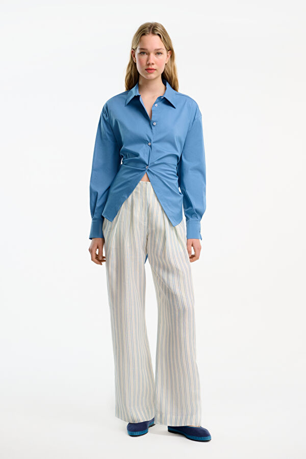 Blue Striped Women's Shirt 3