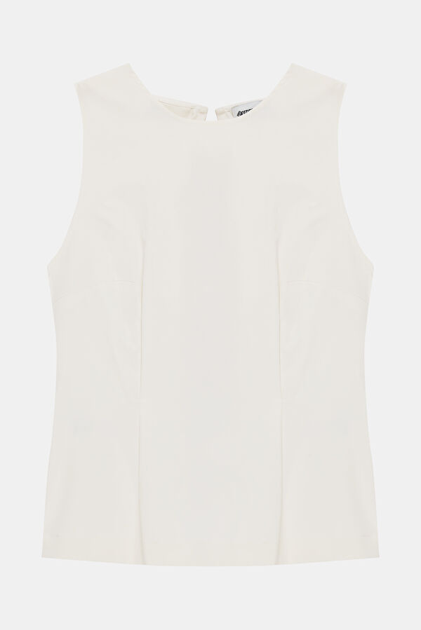 Ecru Sleeveless Women's Blouse 4