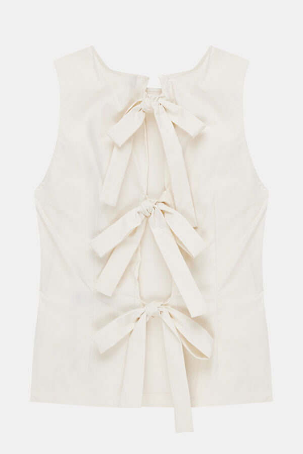 Ecru Sleeveless Women's Blouse 5