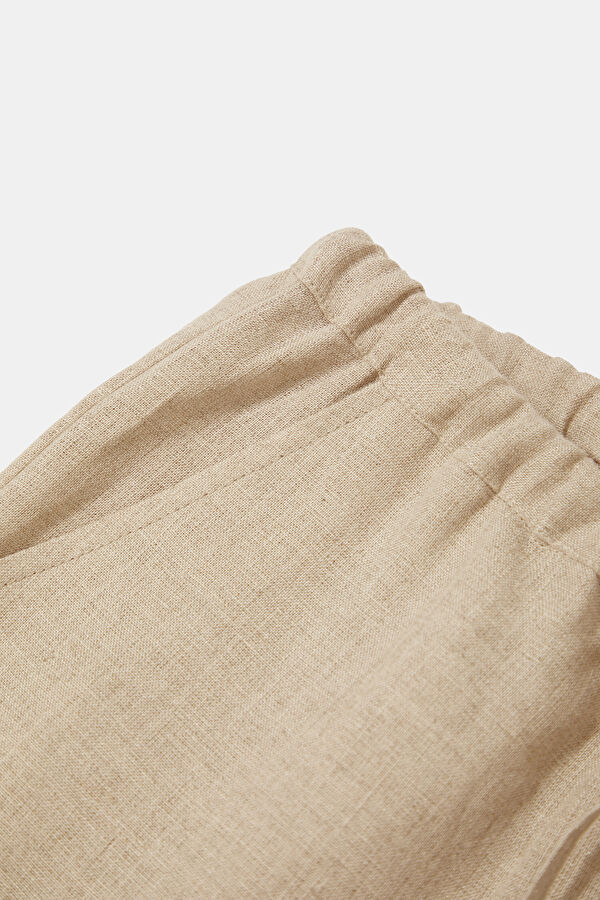 Taş Wide Leg Keten Kadın Pantolon 7