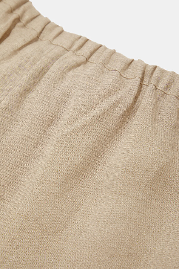 Taş Wide Leg Keten Kadın Pantolon 8