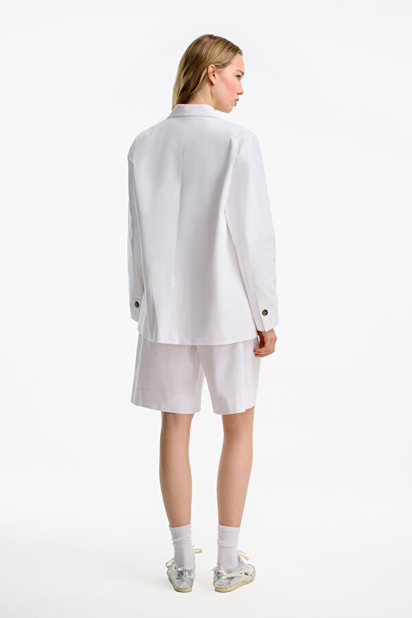 Ecru Buttoned Women's Jacket 2