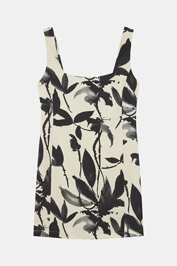 Multicolored Patterned Short Women's Dress 3