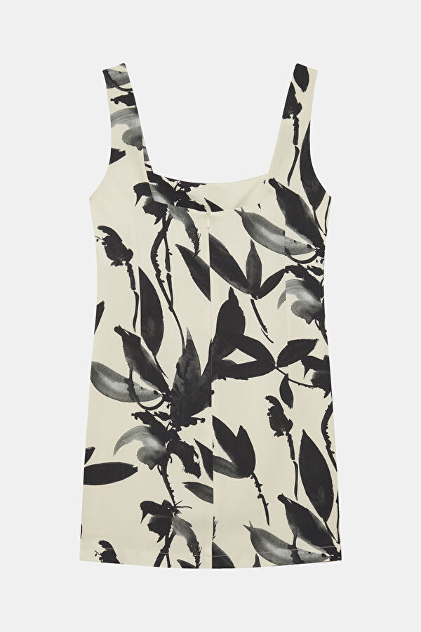 Multicolored Patterned Short Women's Dress 4