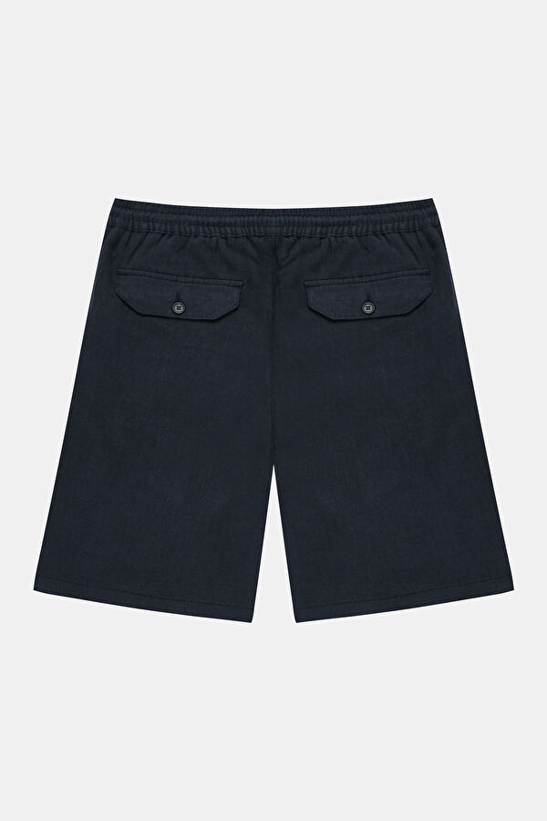 Navy Linen Men's Shorts 2