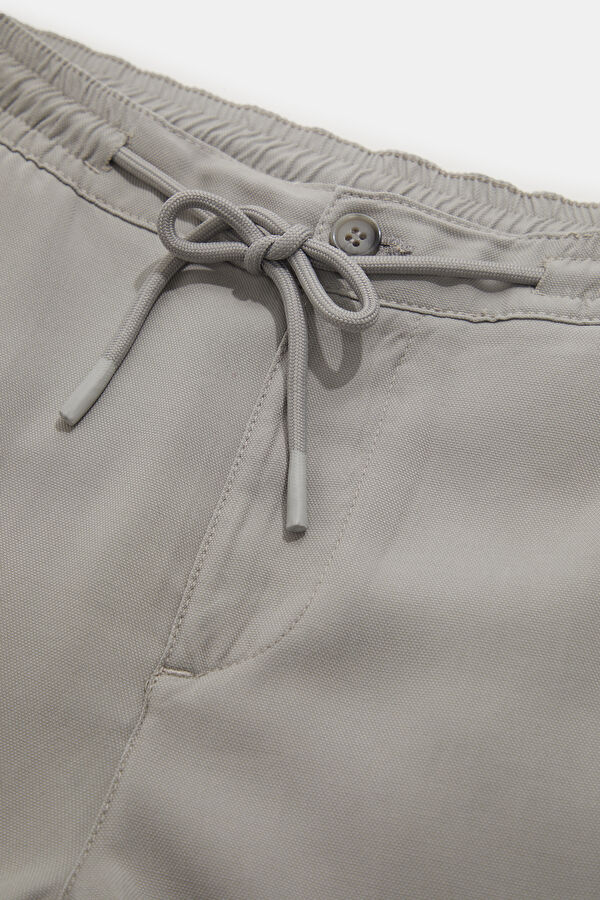 Gray Straight Leg Lyocell Men's Trousers 3
