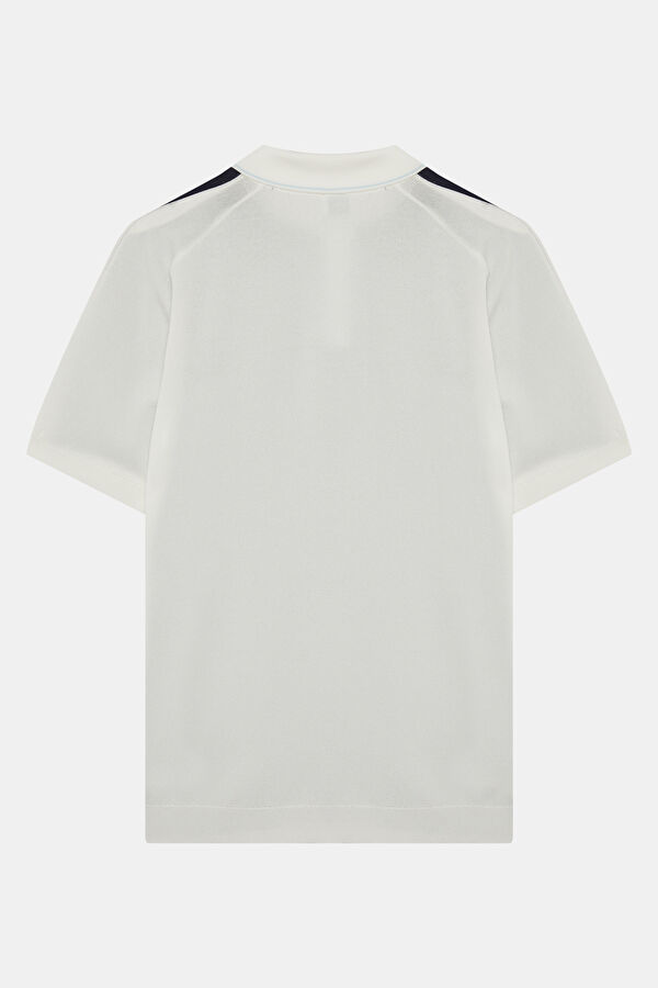 Ecru Polo Collar Men's T-Shirt 2