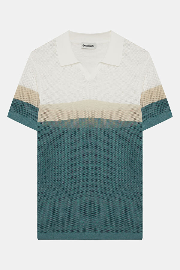 Green Polo Collar Men's T-Shirt