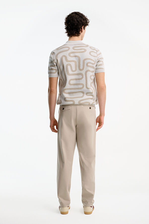 Stone Polo Collar Patterned Men's T-Shirt 2