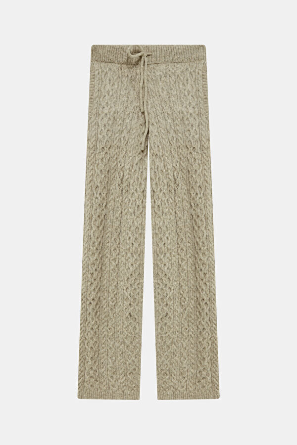 Beige Wide Leg Women's Pants