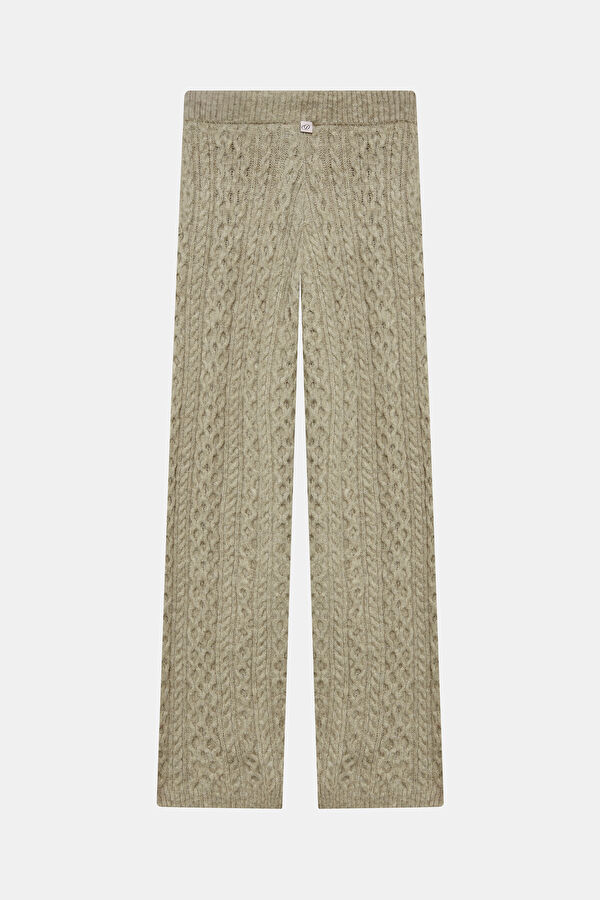 Beige Wide Leg Women's Pants 2