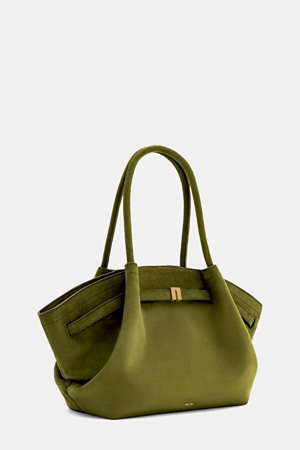 Hana Medium Faux Straw Tote Khaki Bag 3