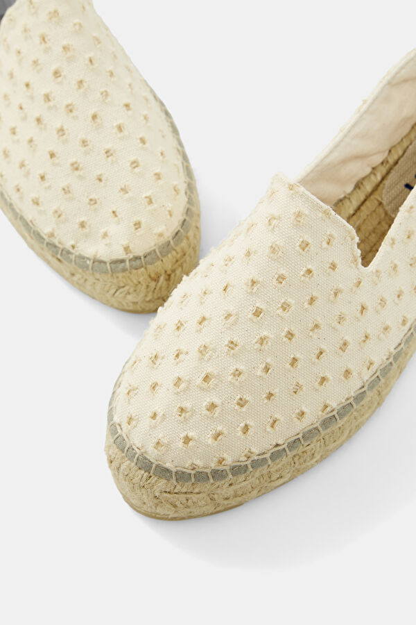 Double Sole Espadrilles Krem Kadın Ayakkabı 4