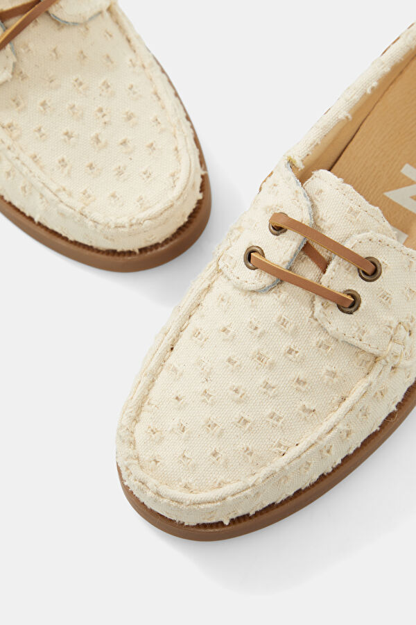 Krem Kadın Boat Shoes 4