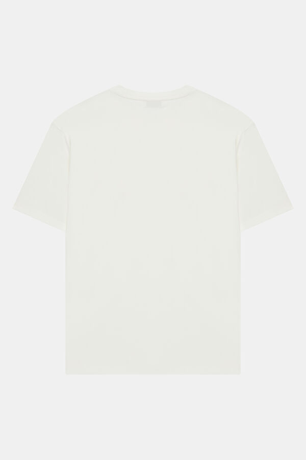 Ecru Crew Neck Embroidered Men's T-Shirt 5