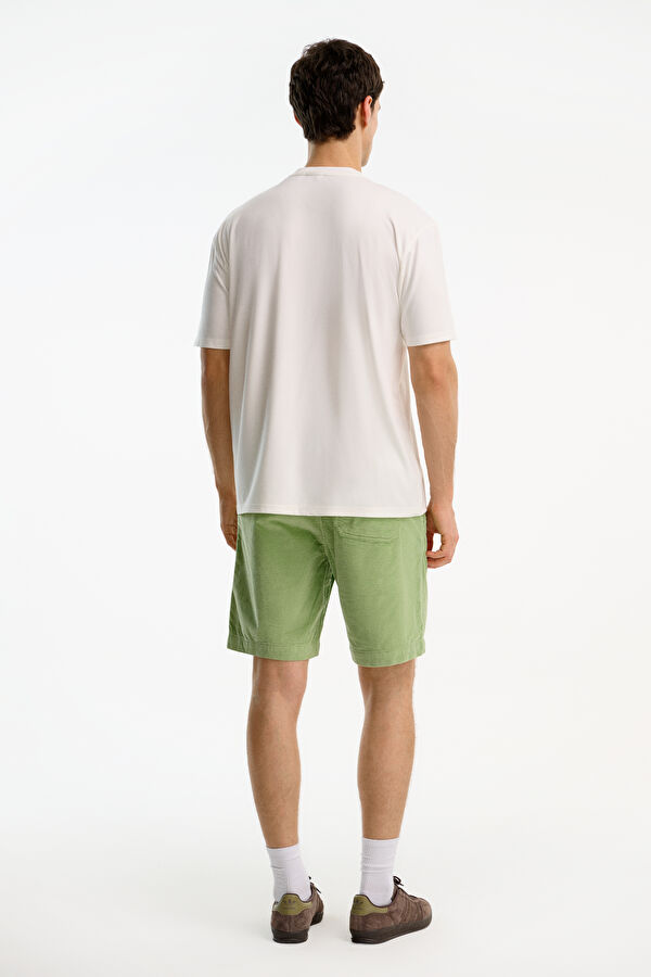 Ecru Crew Neck Embroidered Men's T-Shirt 2