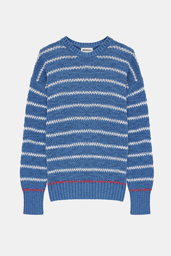 Multicolored Striped Knit Women's Sweater