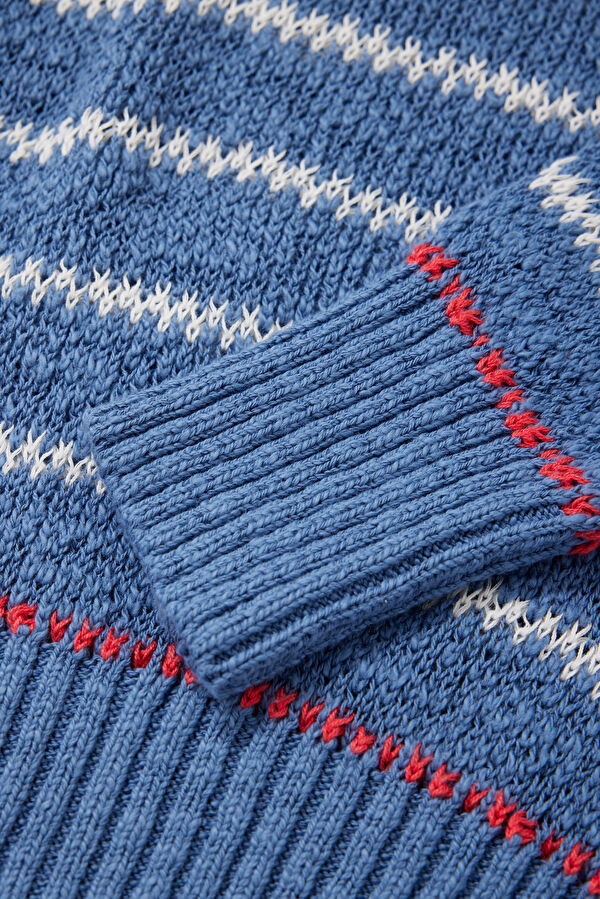 Multicolored Striped Knit Women's Sweater 4