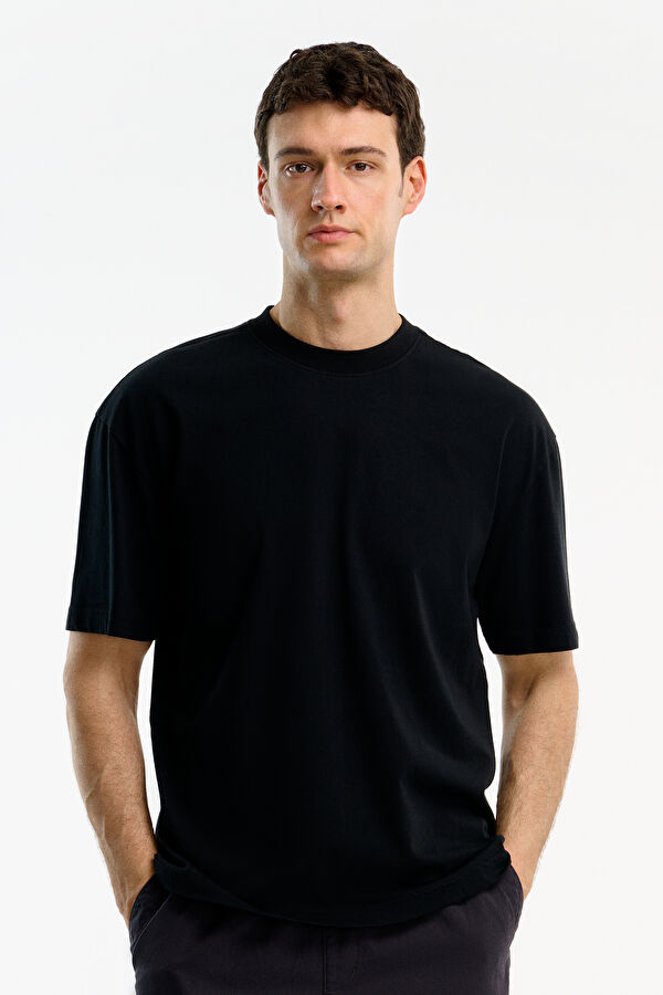 Black Crew Neck Embroidered Men's T-Shirt