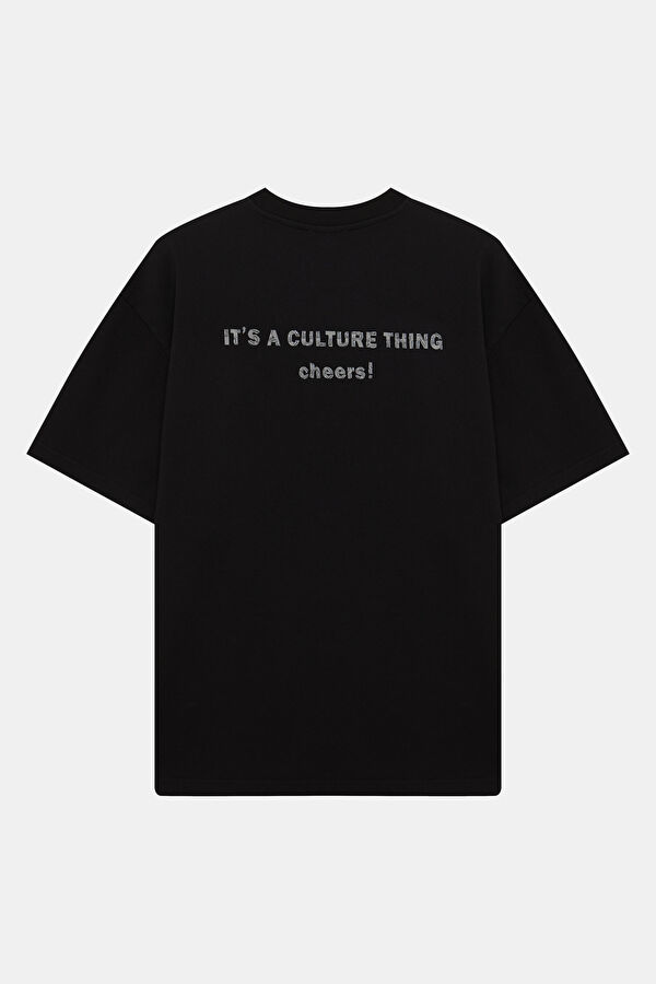Black Crew Neck Embroidered Men's T-Shirt 5
