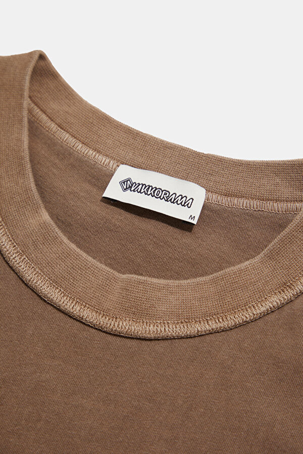 Light Brown Crew Neck Men's T-Shirt 6