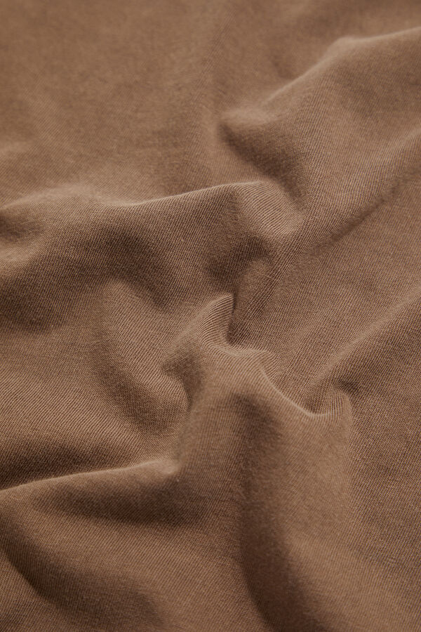 Light Brown Crew Neck Men's T-Shirt 8