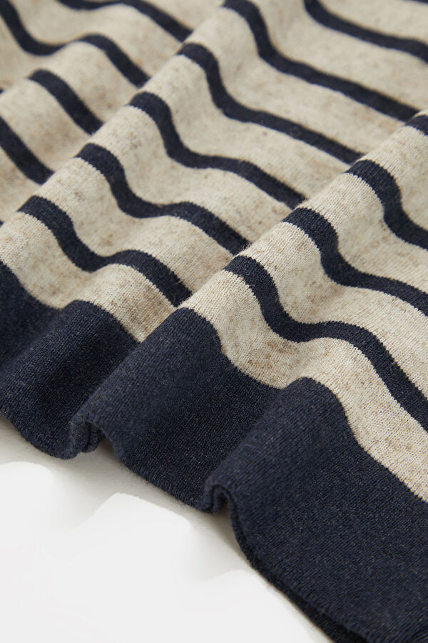 Natural Crew Neck Striped Pattern Men's T-Shirt 4
