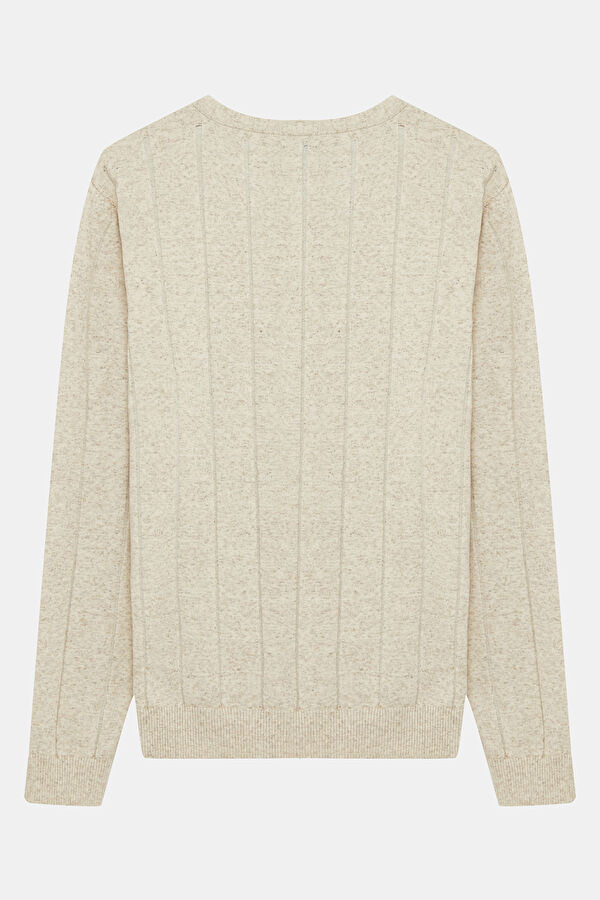Men's Natural Striped Knit Sweater 2