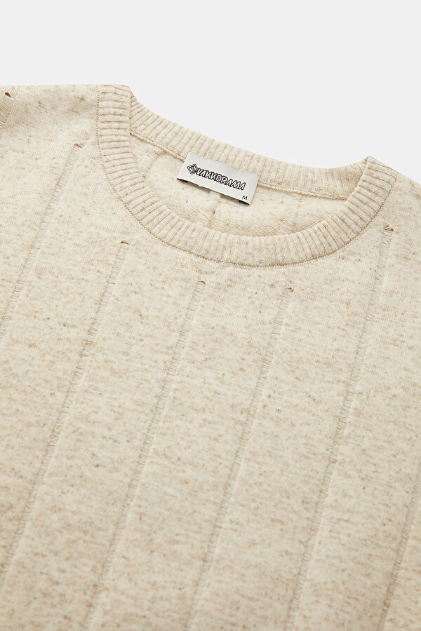 Men's Natural Striped Knit Sweater 3